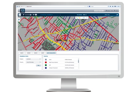 La imagen muestra cómo funciona CityTouch LightPoint