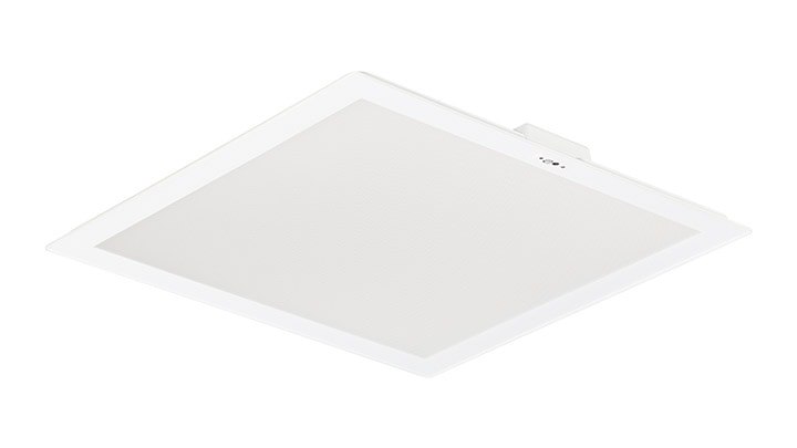 SlimBlend Square incluye efectos que mejoran el confort visual, como la iluminación difusa que se integra en la arquitectura del techo.