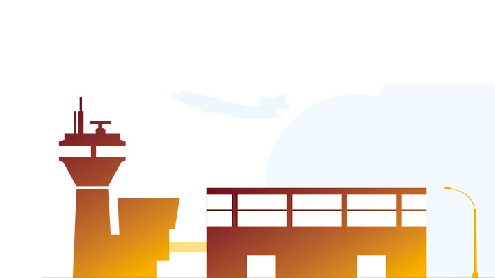 Ilustración de terminal de aeropuerto